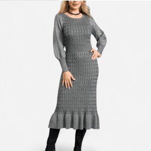 Midnight Velvet Ramelyn Cable Knit Sweater Sheath Dress Size XL New